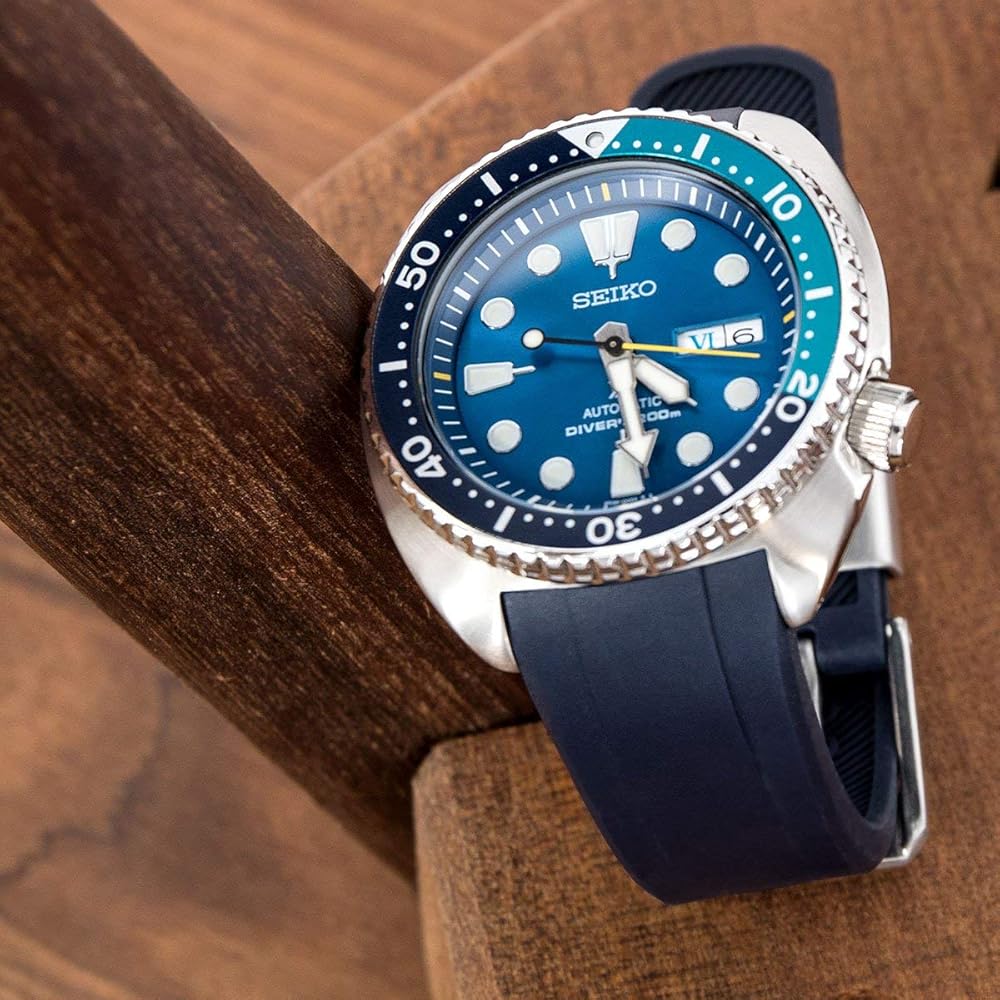 アクセサリー t-style2013 Crafter Blue 22mm Blue Rubber Watch Band for Seiko Turtle
